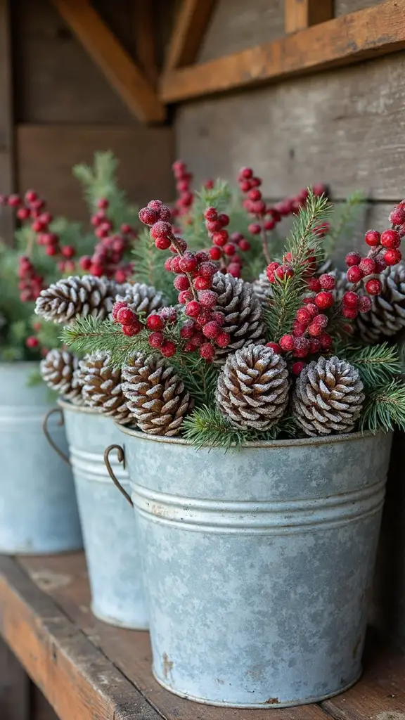rustic farmhouse winter nature display
