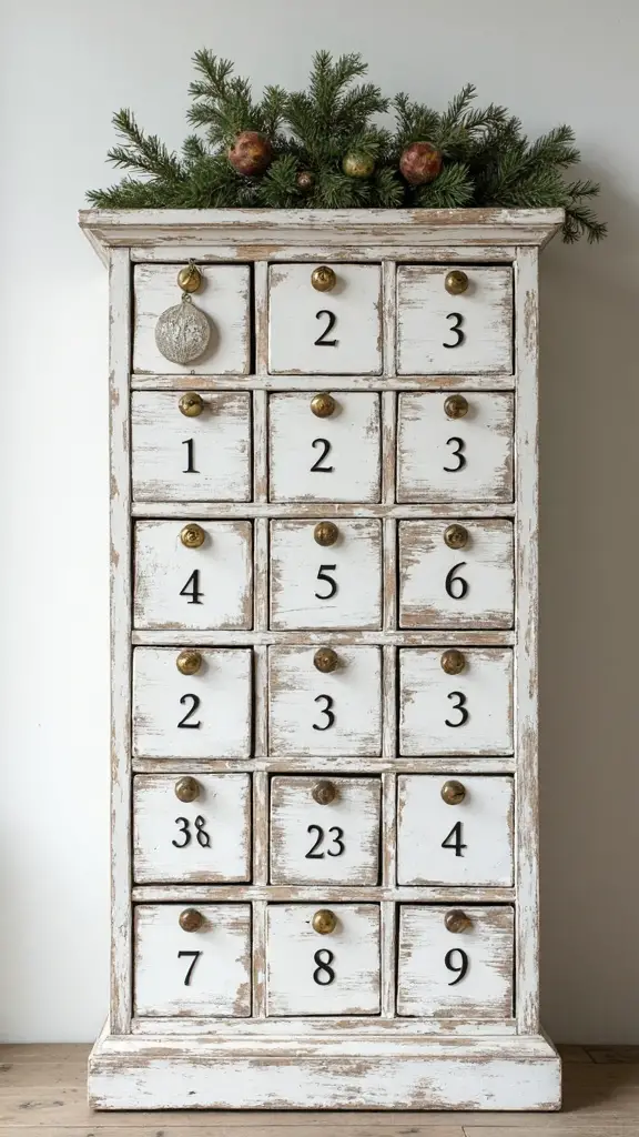 rustic farmhouse wooden advent calendar