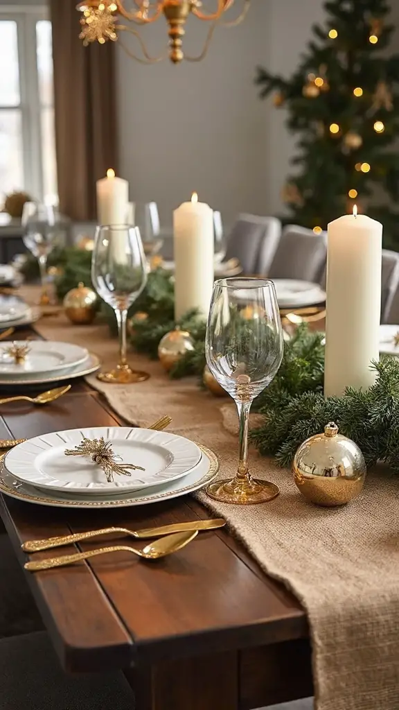 rustic glamour holiday table decor