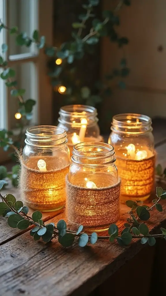rustic glowing versatile battery powered jar luminaries