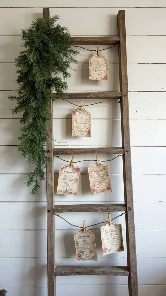 rustic holiday card gallery display