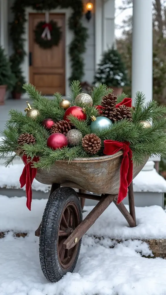 rustic holiday centerpiece with vintage charm