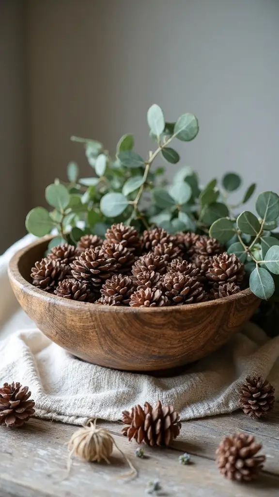 rustic natural cozy holiday centerpieces
