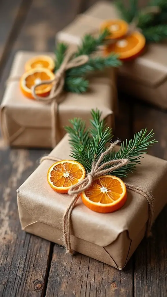 rustic natural earthy gift wrapping