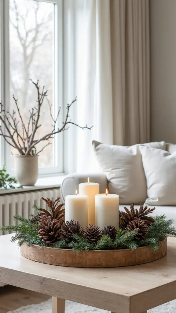 rustic natural elegant pinecone centerpieces