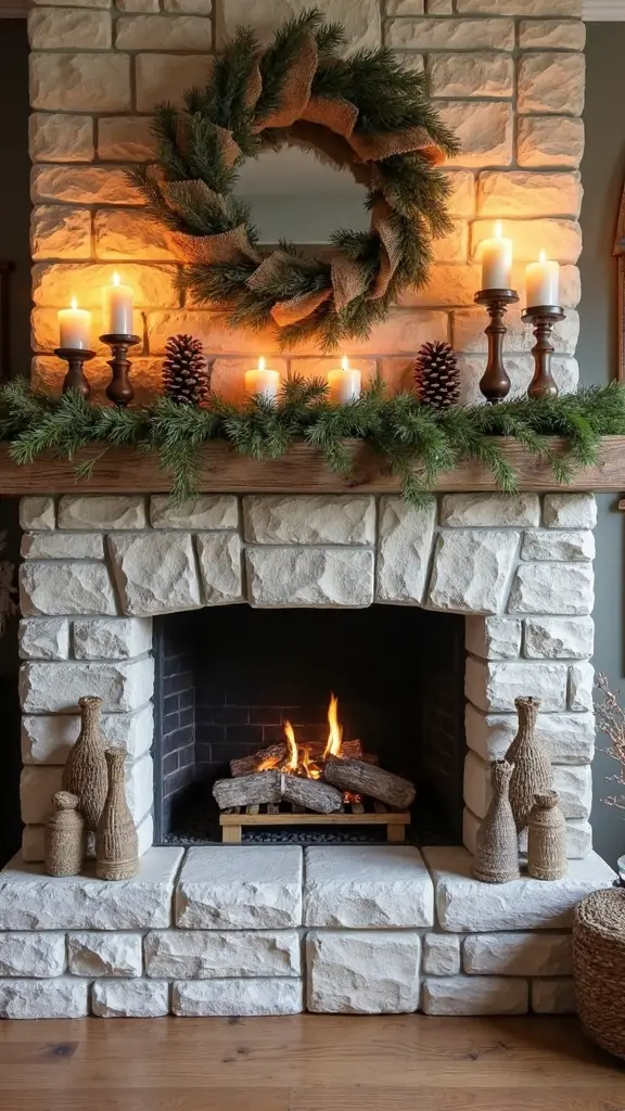rustic natural handcrafted affordable mantel garland