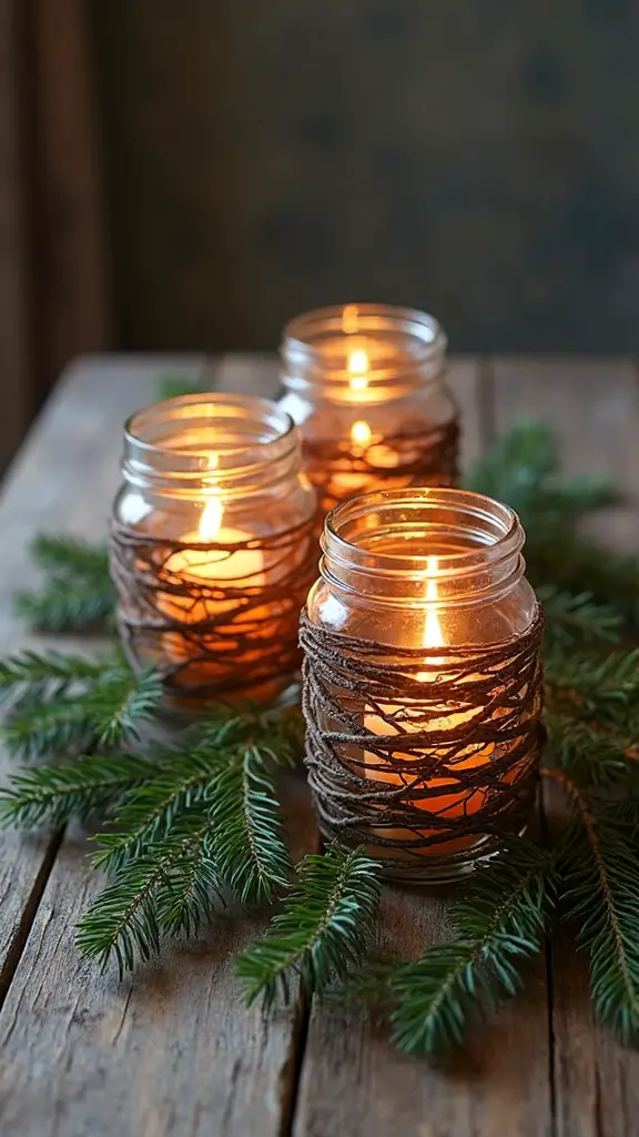 rustic natural twig candle holders