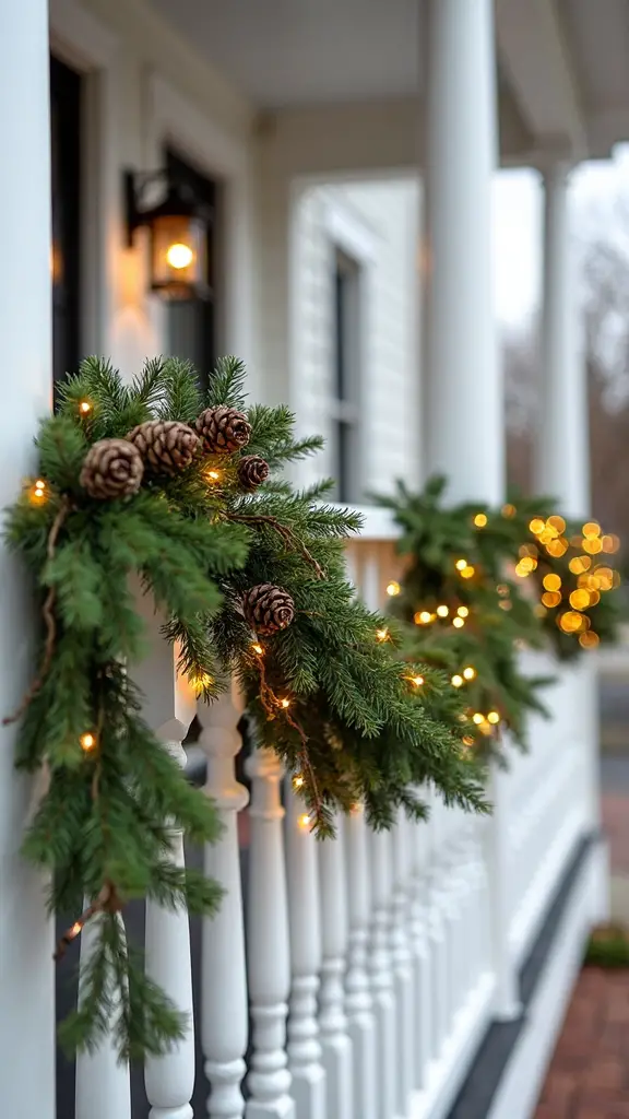 rustic pine cone branch garland
