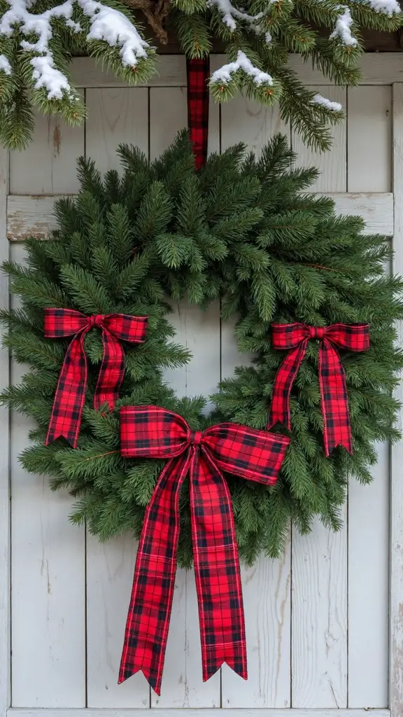 rustic plaid christmas natural wreaths