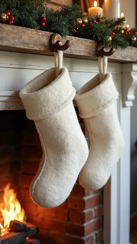 rustic reclaimed wood stocking holders