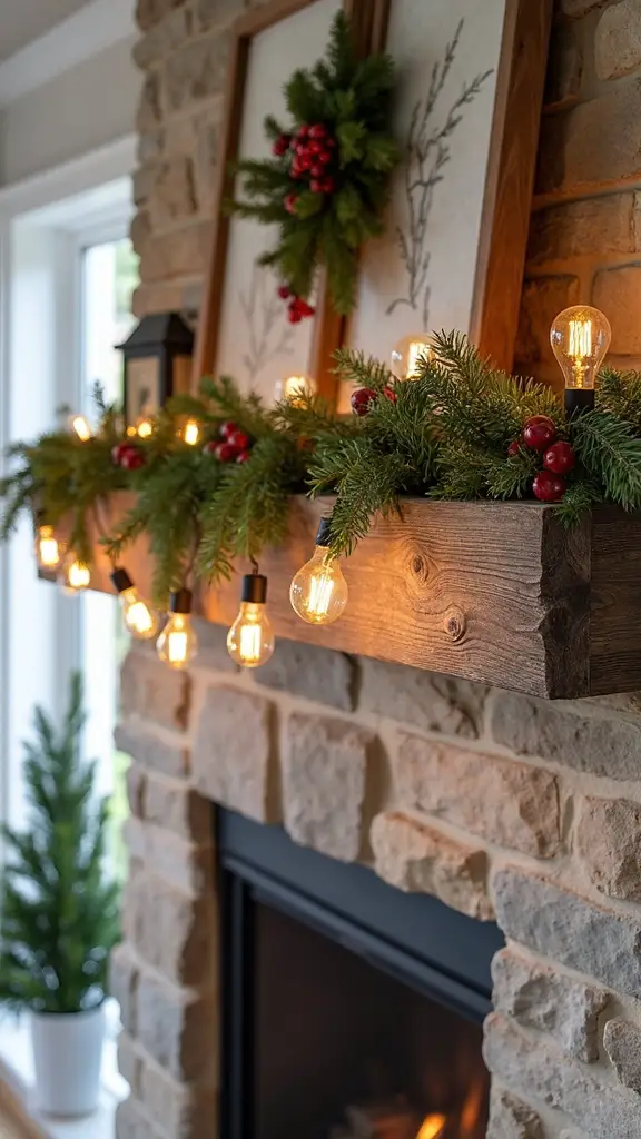 rustic repurposed illuminated farmhouse garland
