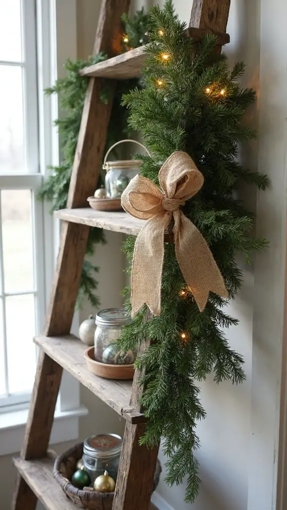 rustic vertical versatile decorative ladder