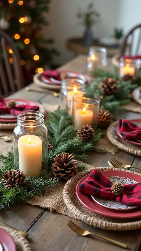 rustic warm textured holiday table