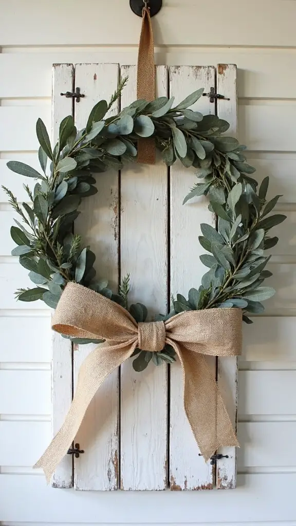 rustic whitewashed farmhouse christmas wreaths