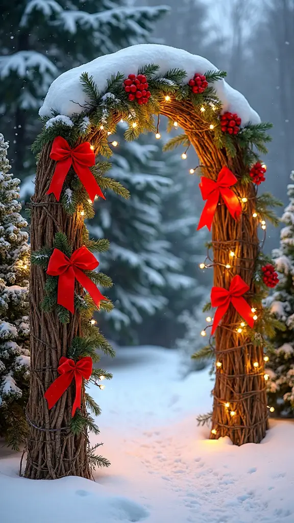 rustic woodland holiday entrance archway