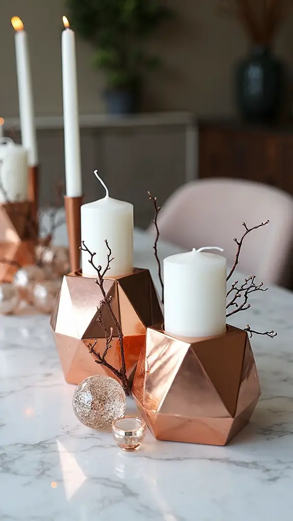 sculptural minimalist contemporary holiday centerpieces