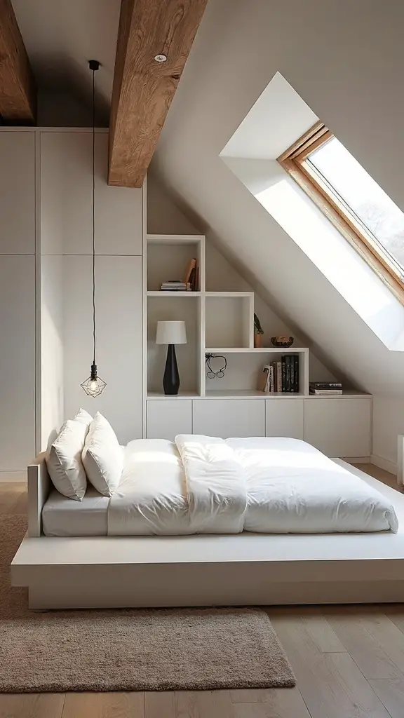 serene minimalist geometric attic retreat