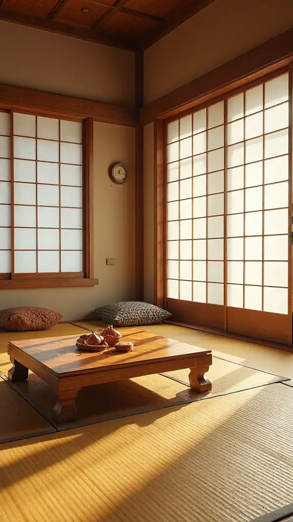 serene minimalist japanese living space