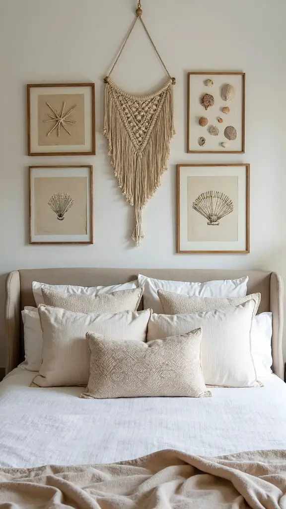 serene textured bohemian coastal wall art
