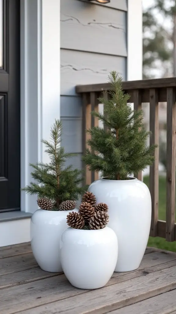simple elegant natural pinecone arrangements