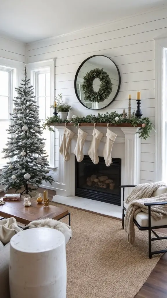 sleek farmhouse christmas decor ideas