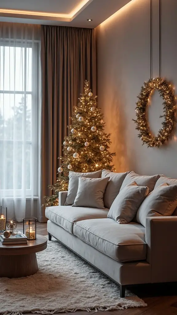 sleek modern christmas living decor