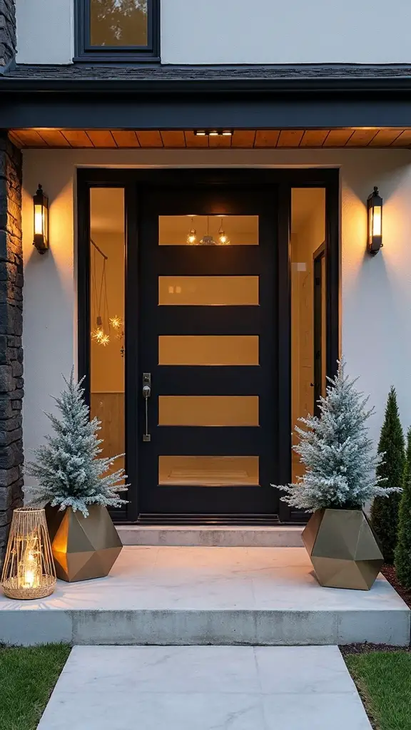 sleek modern outdoor christmas decor