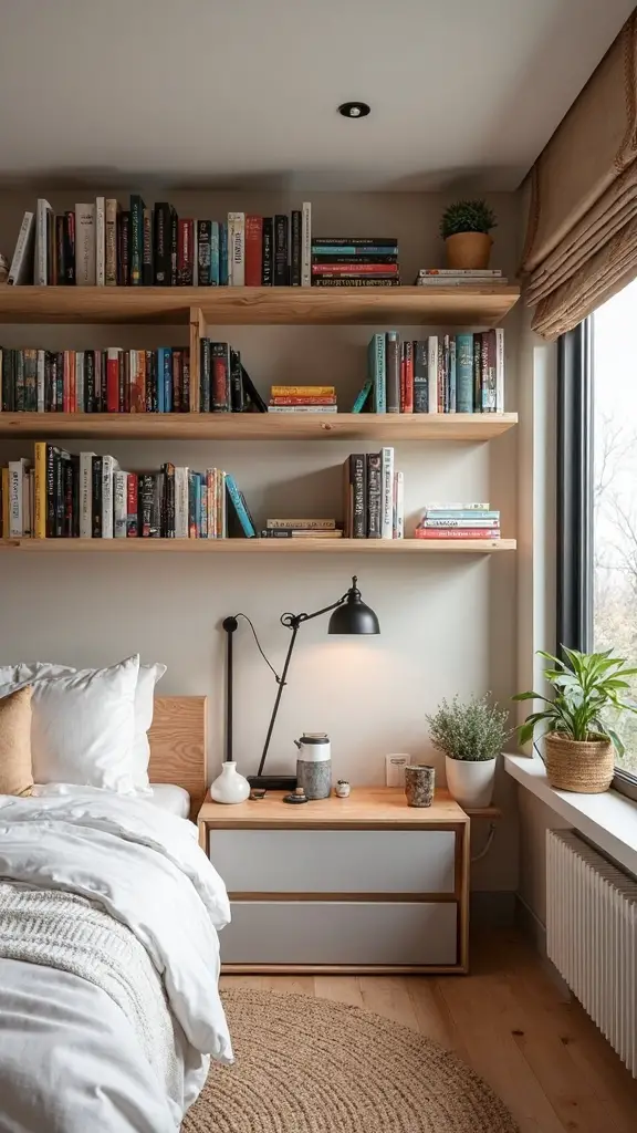 small bedroom bookshelf design ideas