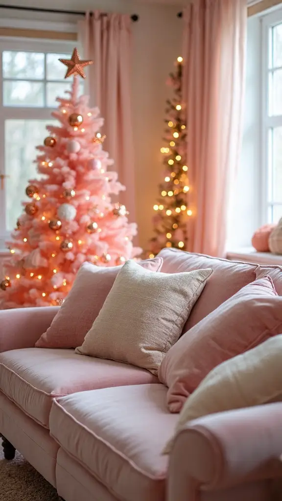 soft playful pink christmas themed