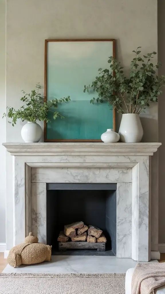 soothing gray stone fireplace design