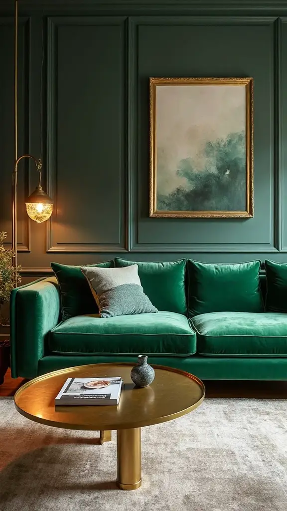 sophisticated emerald green gold accents