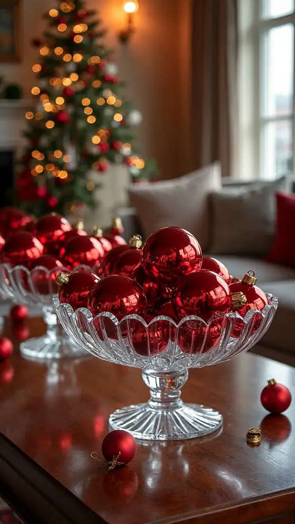 sophisticated holiday ornament display arrangements
