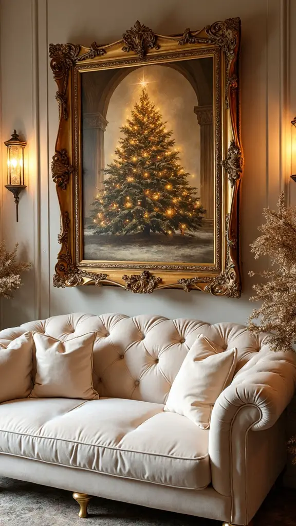 sophisticated holiday wall art display