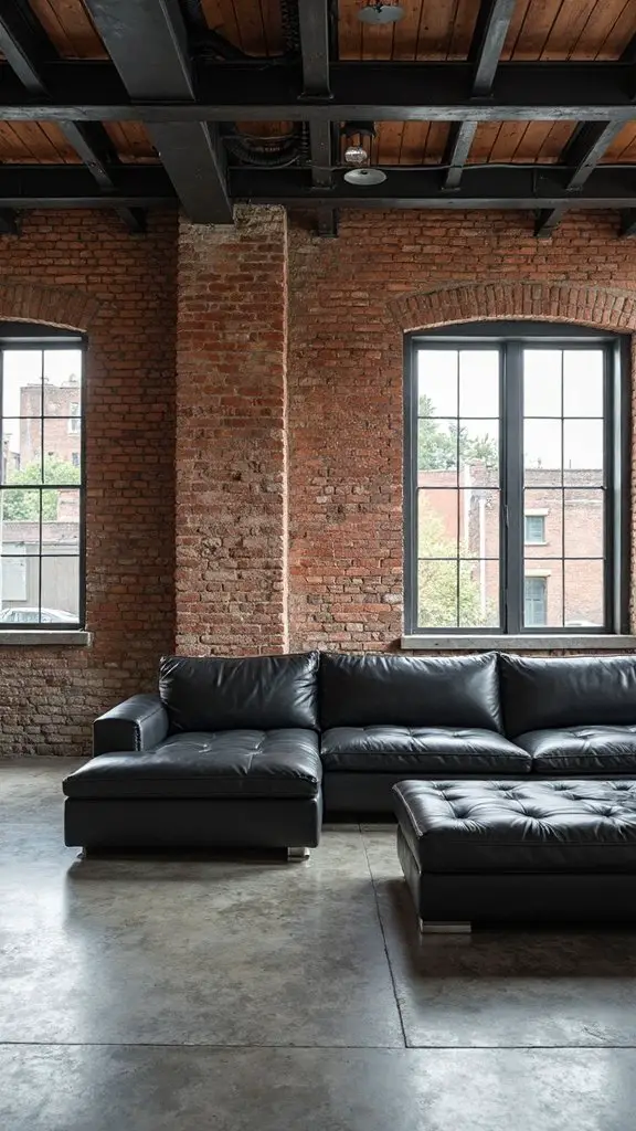 sophisticated minimalist industrial leather seating