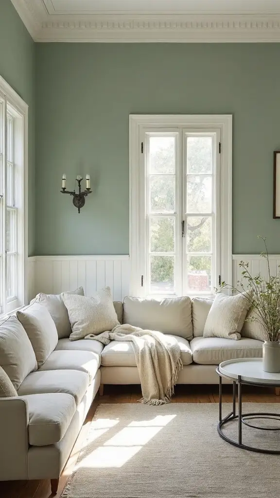 sophisticated muted green and gray