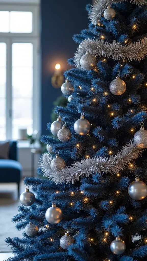 sophisticated navy blue winter wonderland