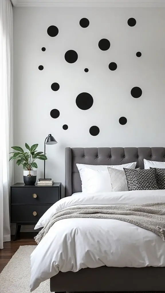 sophisticated playful polka dot feature wall