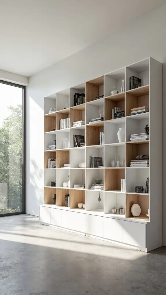 sophisticated storage with wood veneer