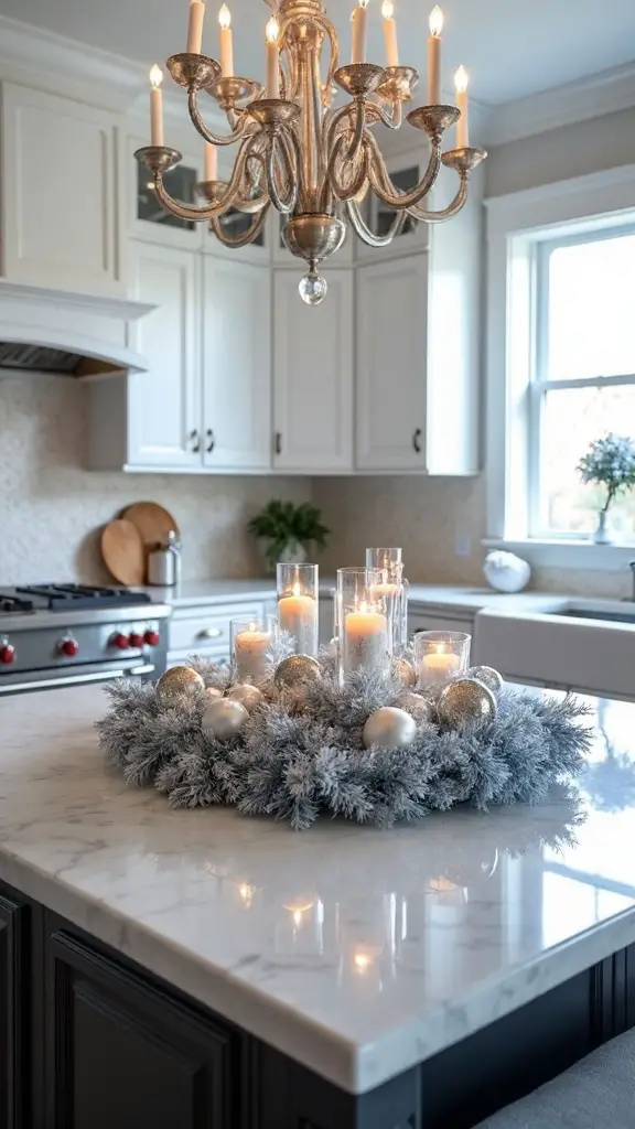 sophisticated winter wonderland decor display