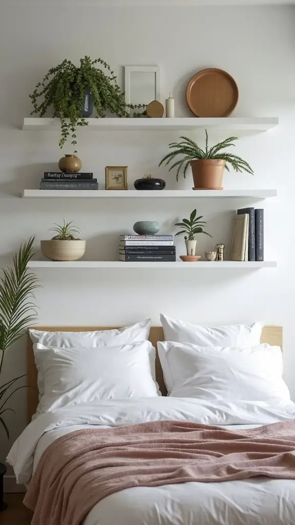 space saving floating shelves