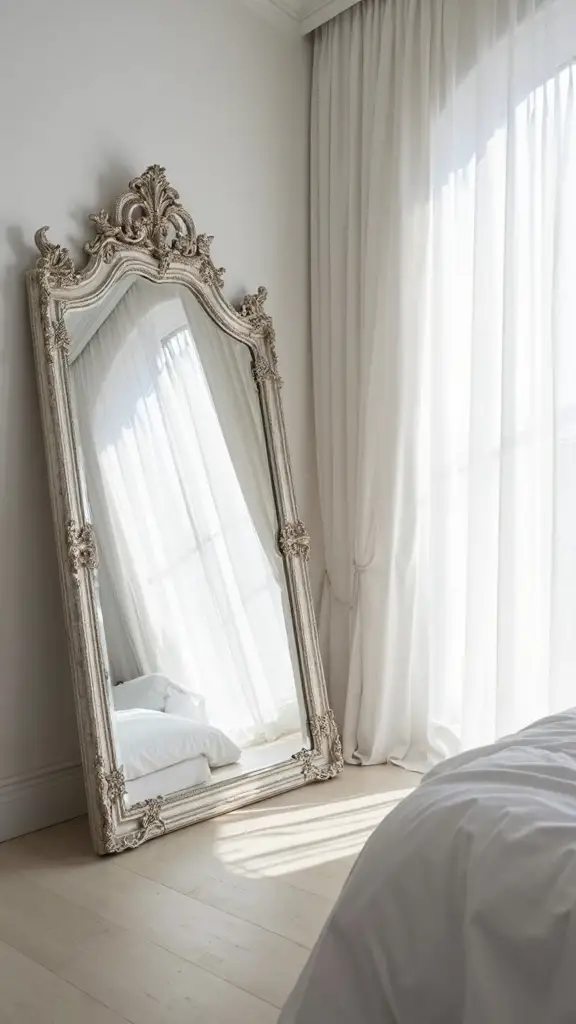 spacious luminous mirror enhanced white bedroom