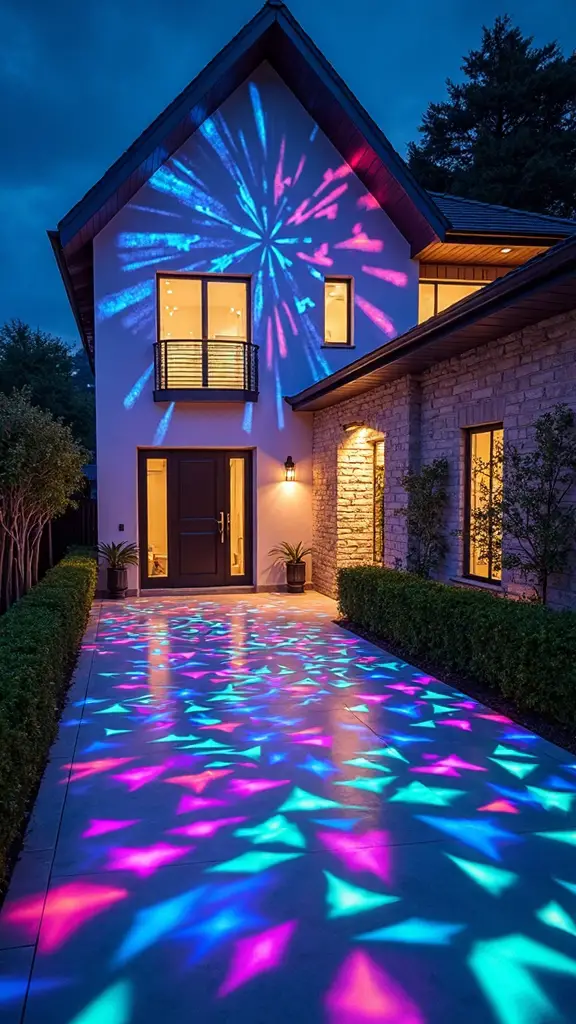 striking architectural light projection displays