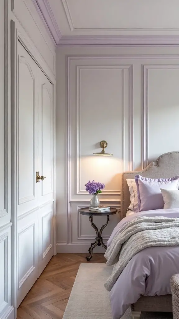 subtle purple trim transforms bedroom