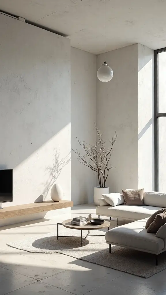 textured walls enhance minimalist ambiance