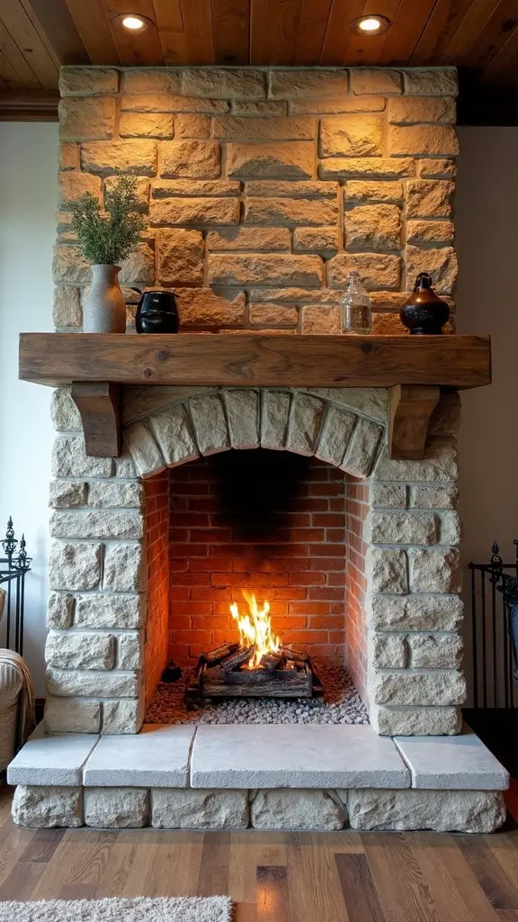 timeless cozy rustic fireplace focal point
