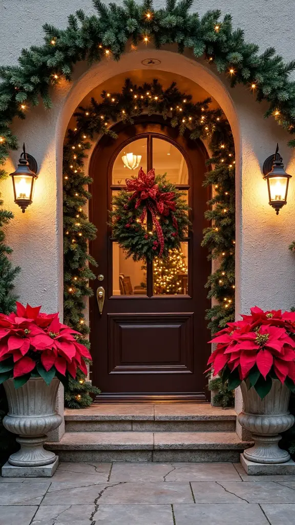 timeless elegant celebratory poinsettia arrangements