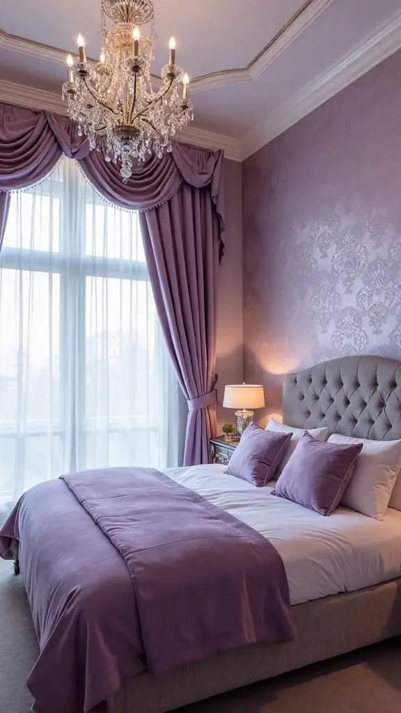tranquil celestial nature inspired luxurious purple wallpaper