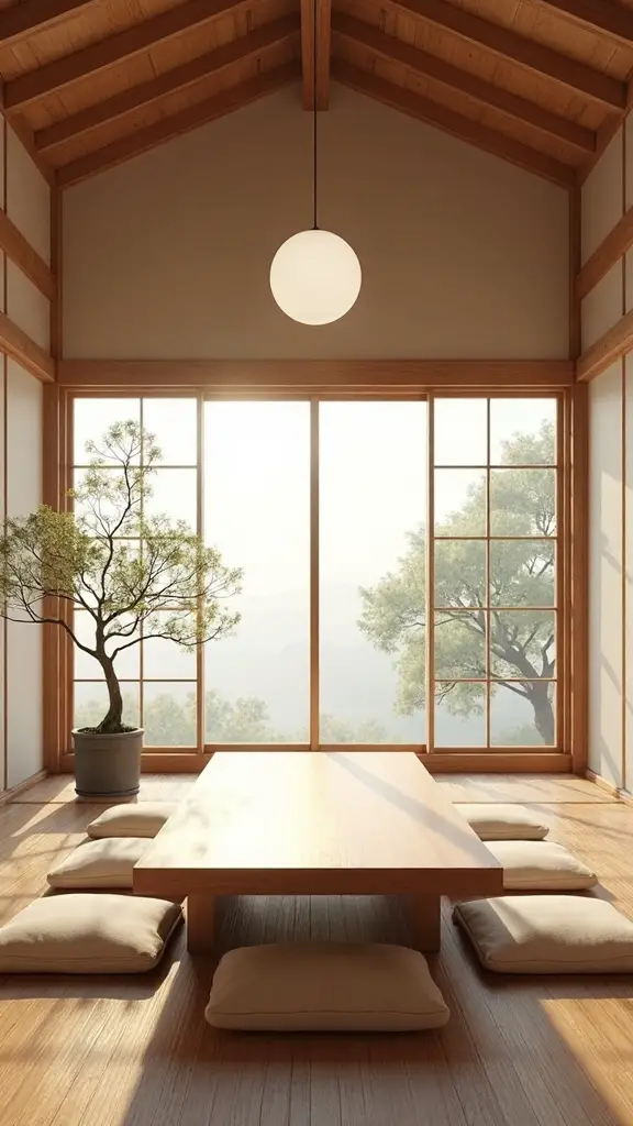 tranquil minimalist nature inspired meditative sanctuary