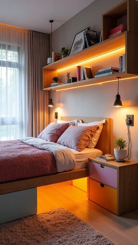 transformative lighting for compact bedrooms