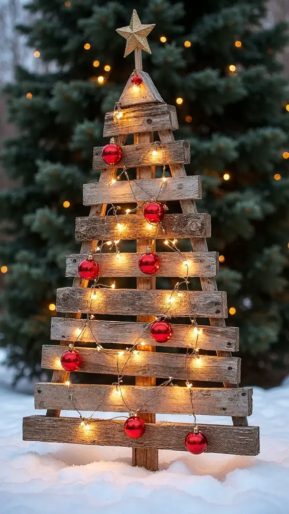 upcycled rustic pallet christmas tree